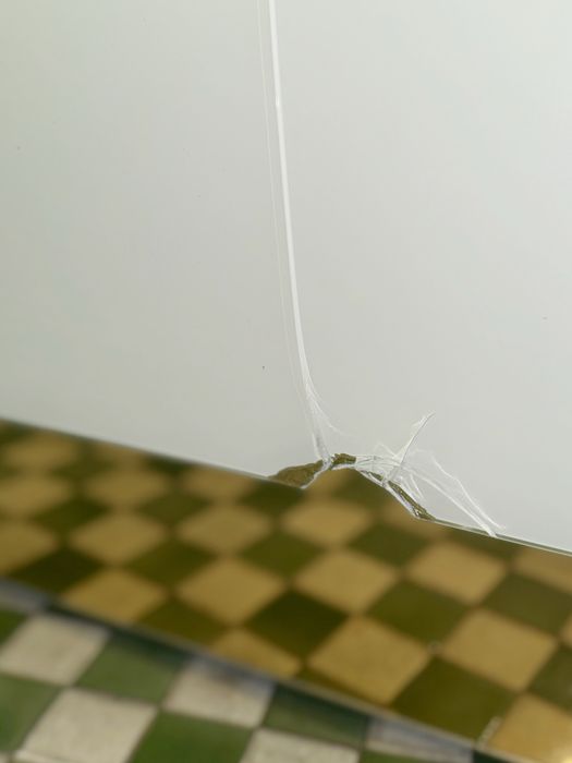 Lada recepcyjna recepcja podświetlana led biała złota