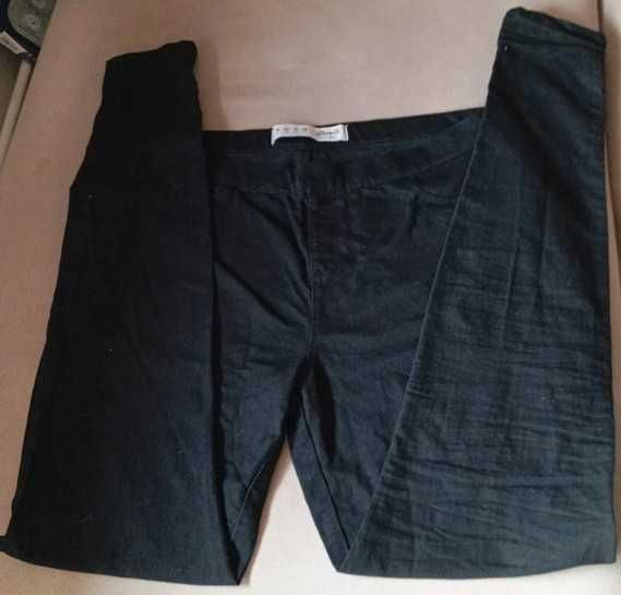 Spodnie Slim Damskie Czarne Jeansy Gumka 42 Rurki Denim Co