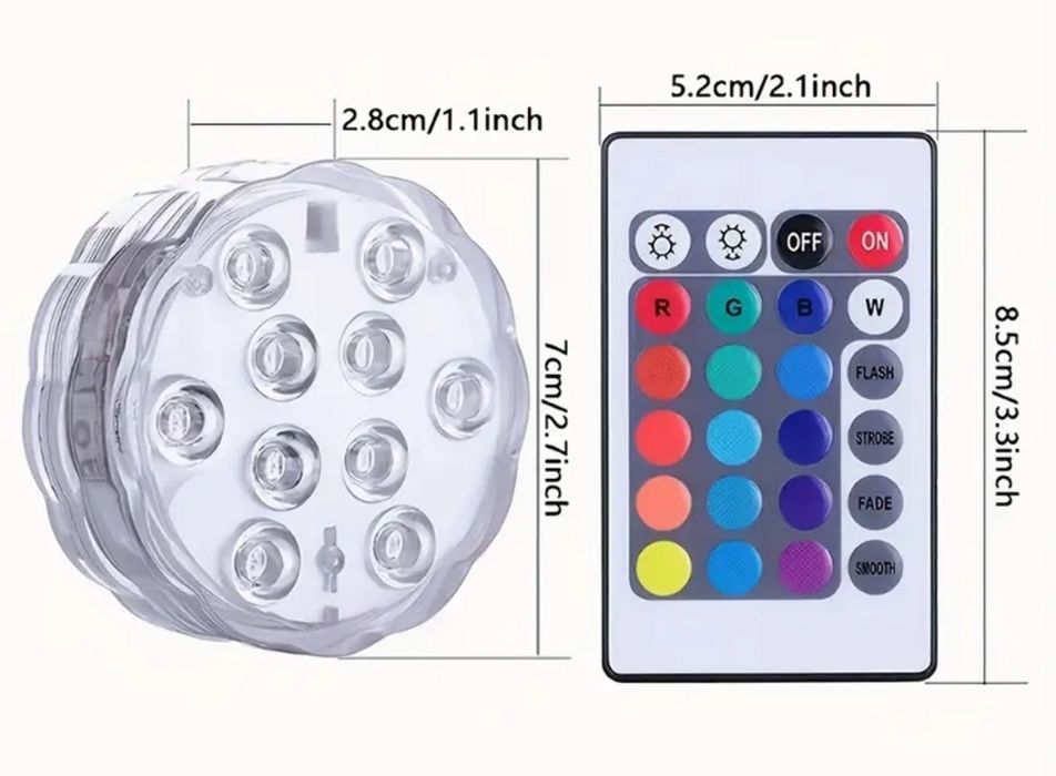 Oświetlenie LED do basenu, jacuzzi, bali, wanny na pilot.