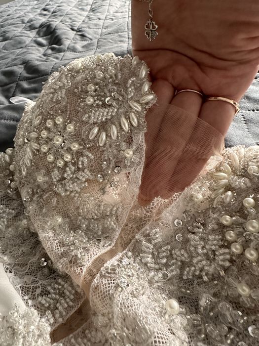 Suknia slubna muslinowa srebrna laurelle