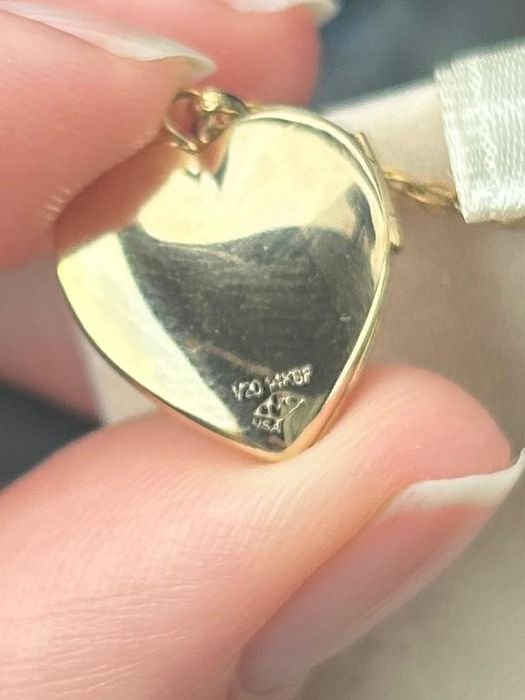 14k gold filled, 18” heart locket.