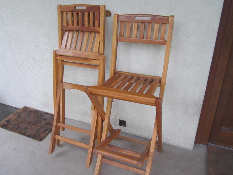 Składane Krzesła Barowe 2 Szt. lite drewno tekowe