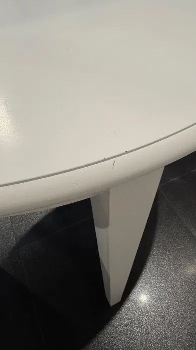 Stół okrągły biały rozkładany drewniany