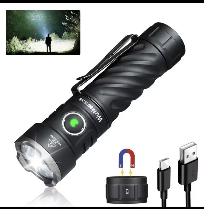 Latarka Wurrkos TS26S Max3100 lumen szperacz Nowa Bat.21700 mocna.