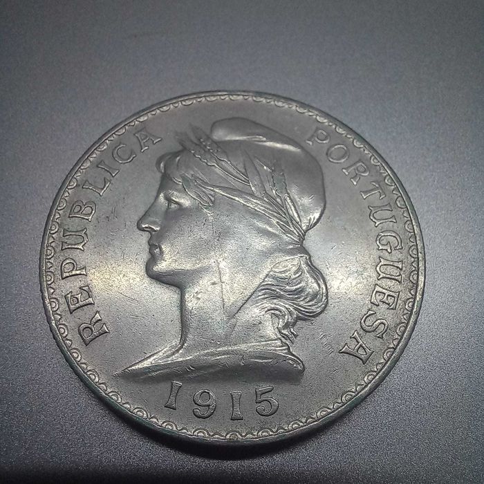 Moeda 1 Escudo 1915 - República Portuguesa - Bela/Soberba
