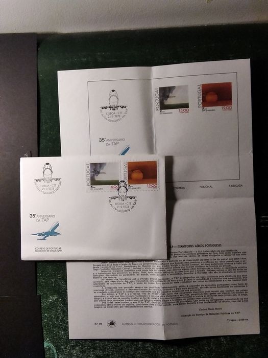 1970 FDC Correio Aéreo 35 Aniversário Da TAP MNH **