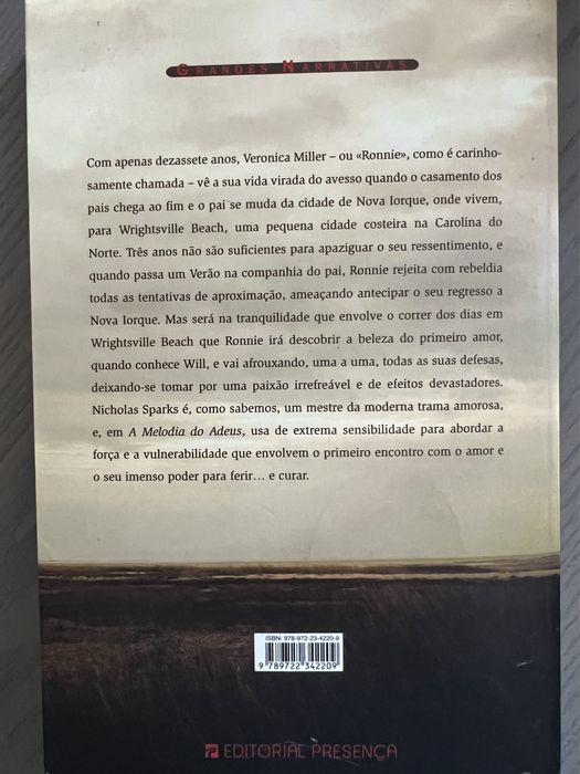 Livro A Melodia do Adeus de Nicholas Sparks