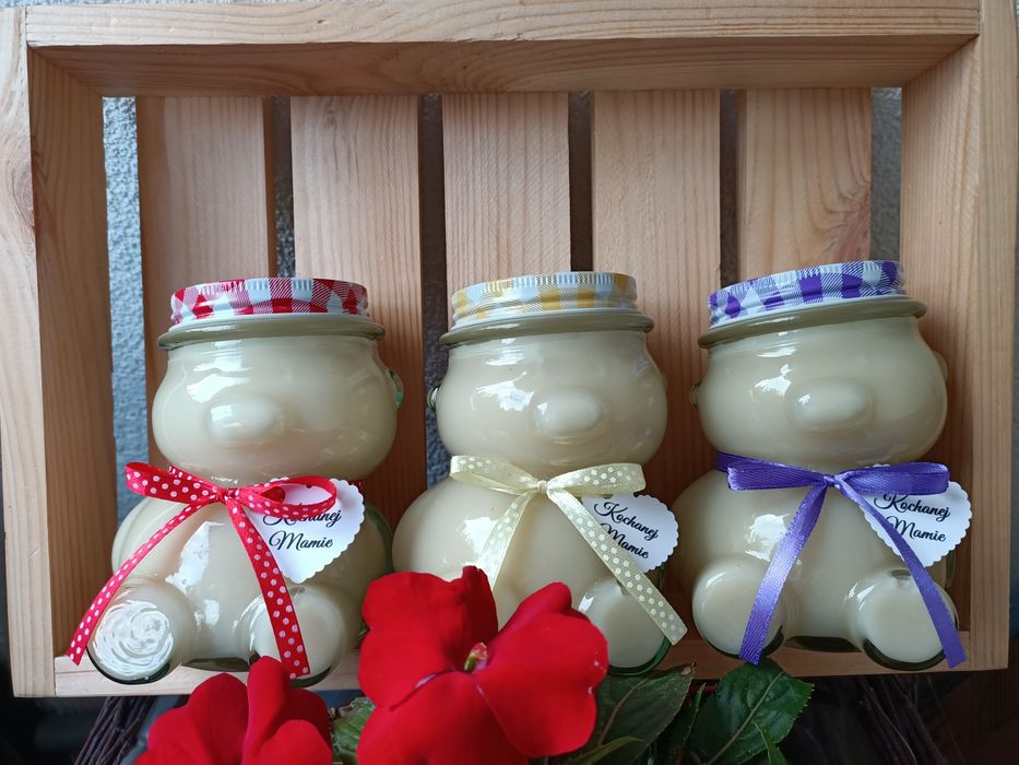 Miód miś podziękowania prezent chrzes  dzień mamy, babci, taty, dziadk