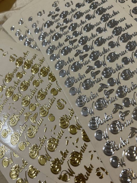 92 szt. Zestaw naklejka napis “W Dniu Ślubu” srebrny i złoty kartki