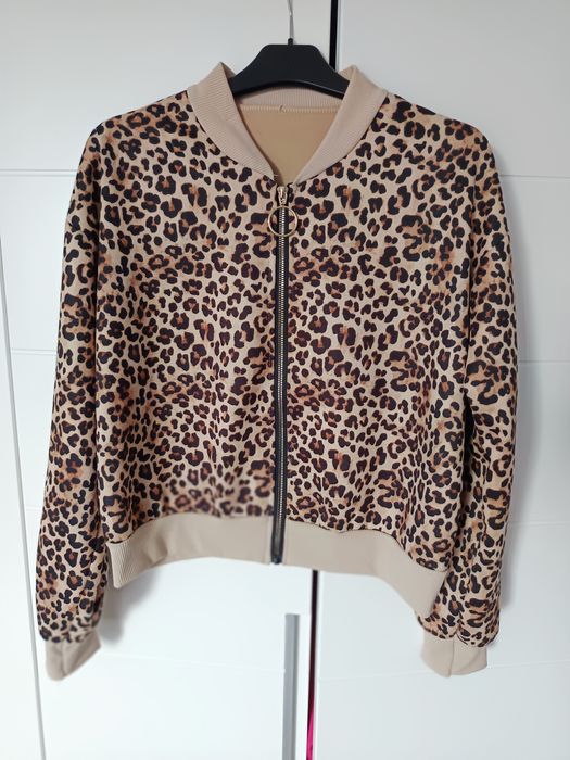 panterka bluza zasuwana Bomberka w panterkę damska M