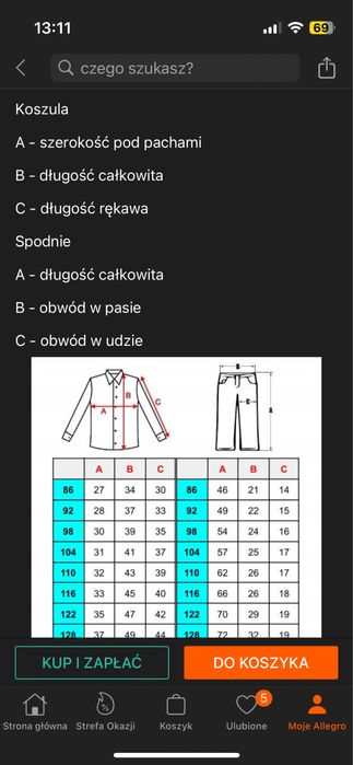 Komplet garnitur chlopięcy