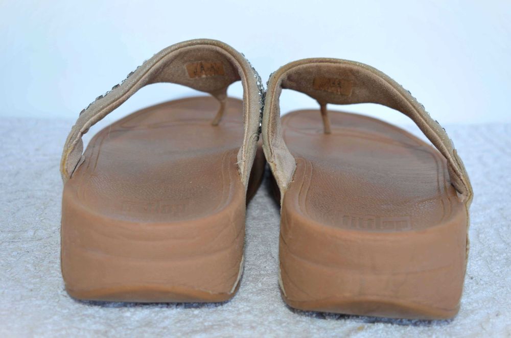 FitFlop  rozmiar 39  japonki klapki jasno złote z kryształkami