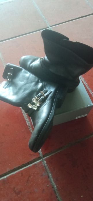 Botas sra preta 38 pele