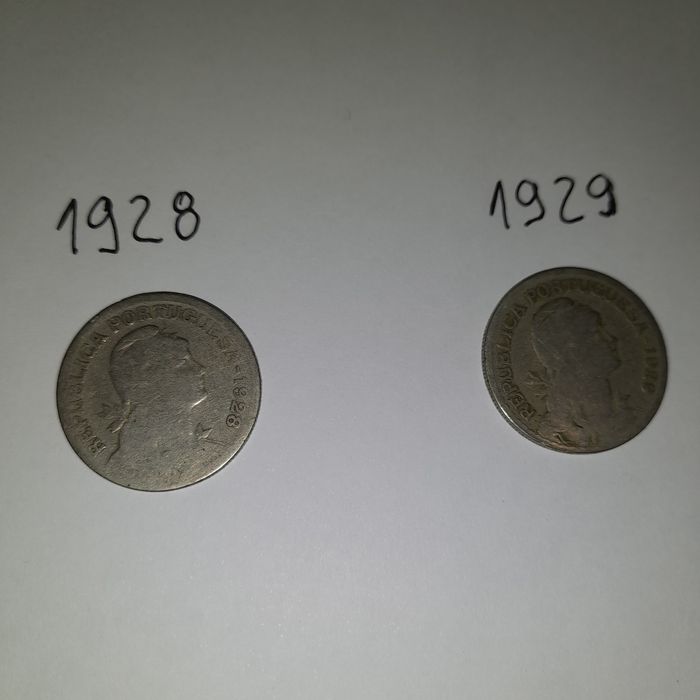 Moedas 1 escudos 1928, 1929
