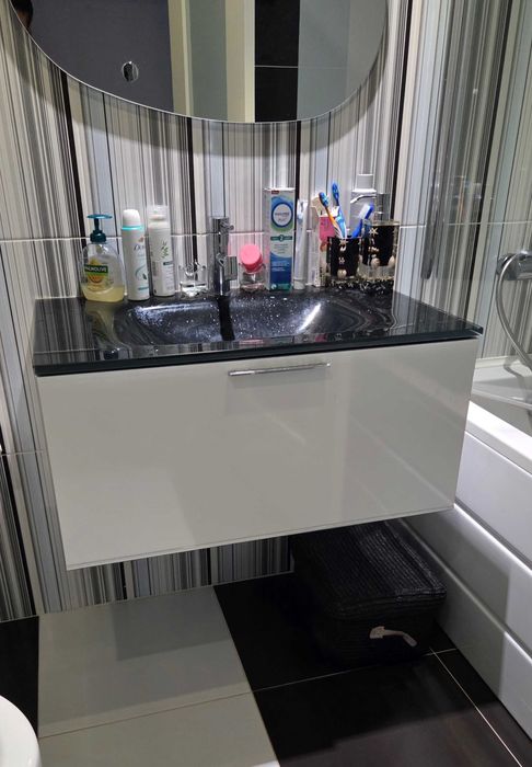 Móvel de Casa de Banho Suspenso (75cm) Branco + Lavatório