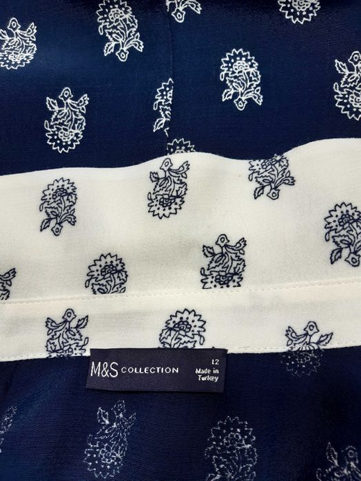 Nowa długa granatowa sukienka 40,L guziki maxi Marks&Spencer M&S