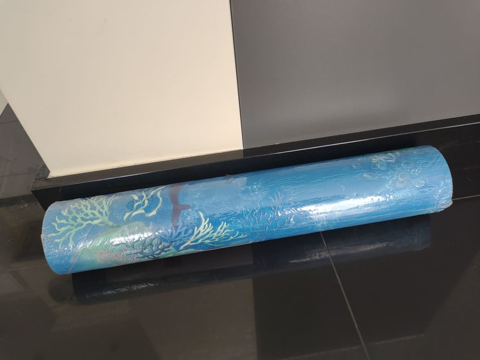 Nowa niebieska wzorzysta tapeta ścienna Exclusive Luxury Blown Vinyl