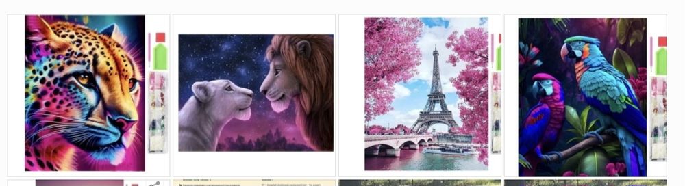 Haft diamentowy zestaw 4 sztuk