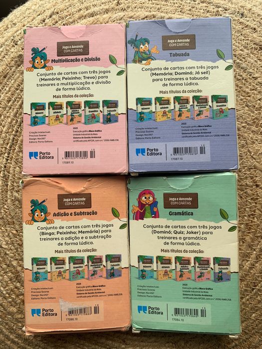 Conjunto de 4 Joga e Aprende com Cartas. - Porto Editora