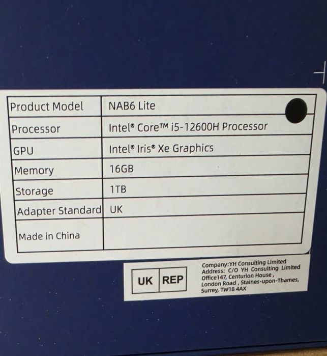 Komputer MINISFORUM NAB6 Lite i5-12600H 16GB RAM 1TB  SSD