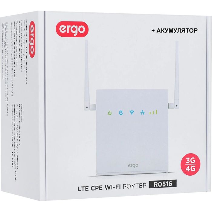 Портативний 4G WI-FI роутер ERGO RO516B з акумулятором.