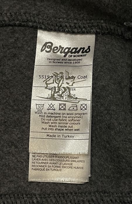 Damski Wełniany Płaszcz BERGANS Of NORWAY KARIEL WOOL S sklep 249 Euro