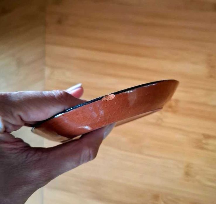 PRL vintage bułgarski ceramiczny  serwis do herbaty ręcznie malowany