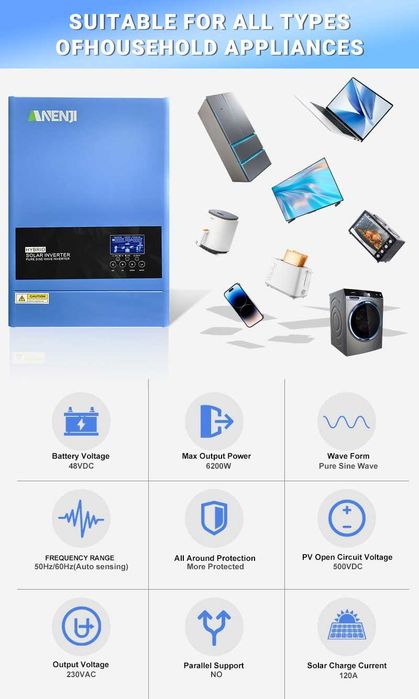Anenji 6200W 48V з WiFi модель 2025