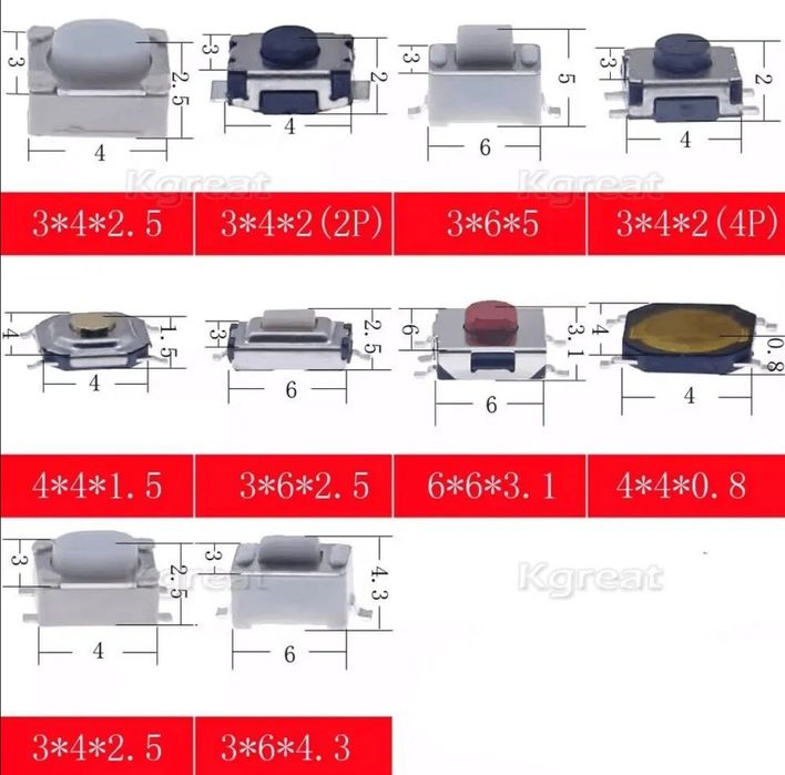 Microswitch, włącznik, Smd, przycisk