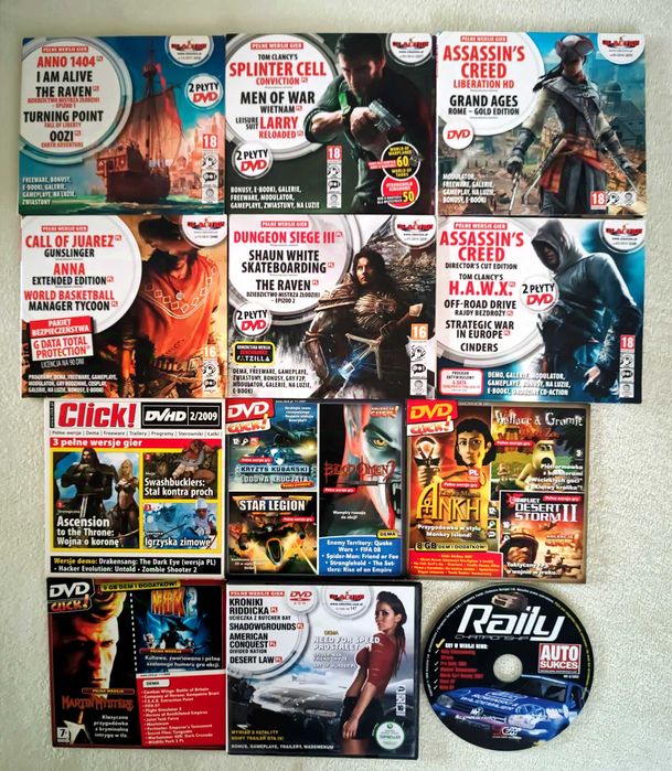 Gry komputerowe na PC płyty z gazet CD Action i Click Stan bdb  13 zes