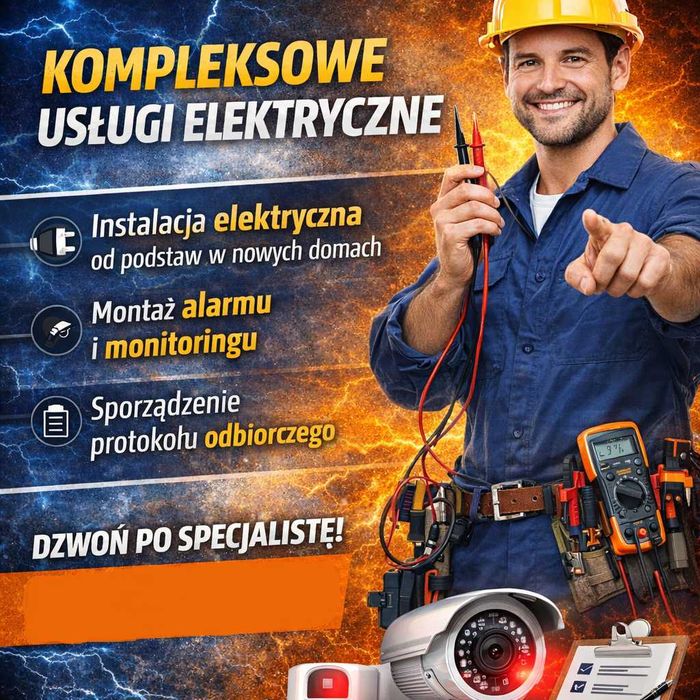 Elektryk, instalacje elektryczne, pomiary elektryczne, elektryka, kamery, alarmy