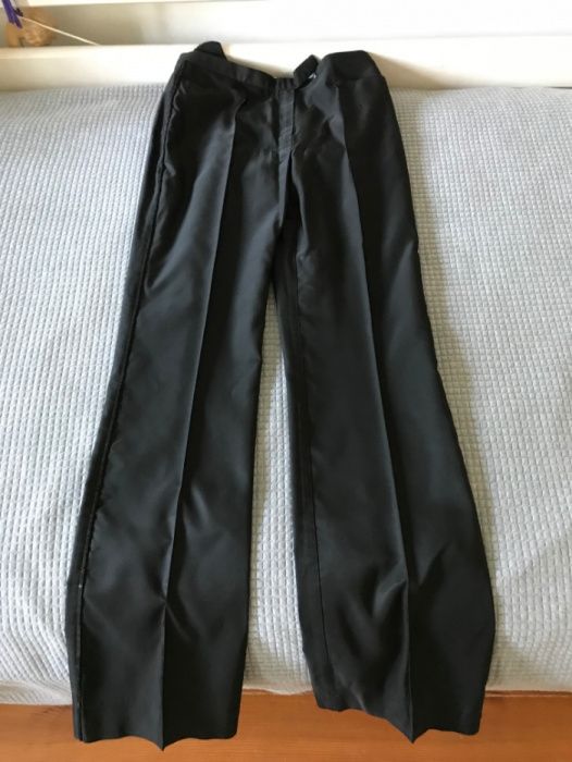 MAX&CO Couture Calças pretas ligeiramente brilhantes tam 40