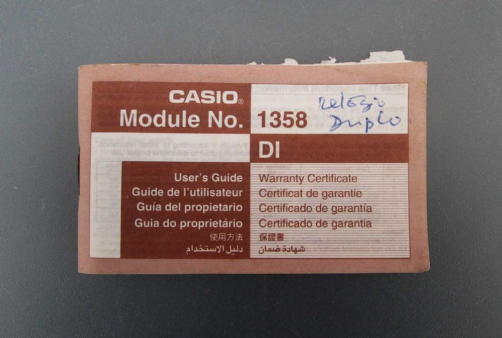 1990 Manual do Utilizador do Relógio CASIO AQX-11 Modulo 1358 - JAPAN