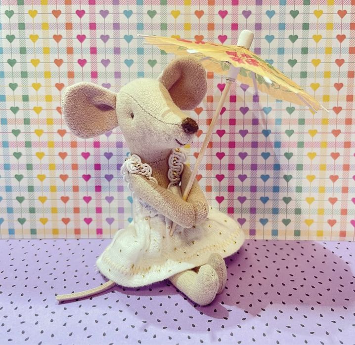 Pomarańczowa parasolka dla myszek maileg miniaturka