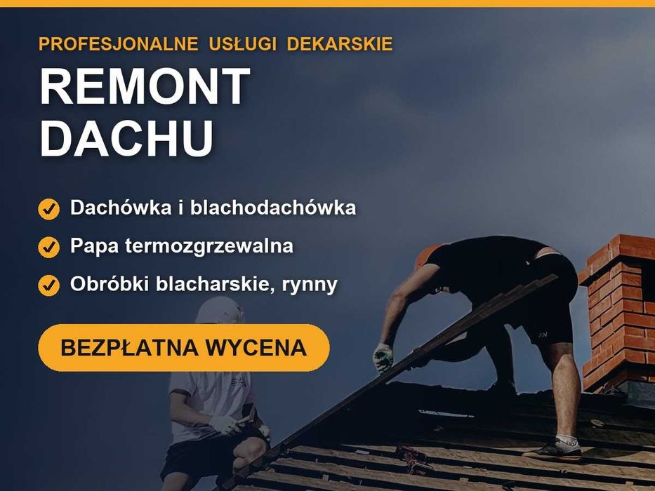 Dekarz, remont dachu, dachówka, wymiana rynien, usługi dekarskie, blachodachówka, uszczelnienie dachu, ocieplenie poddasza Wrocław i okolice