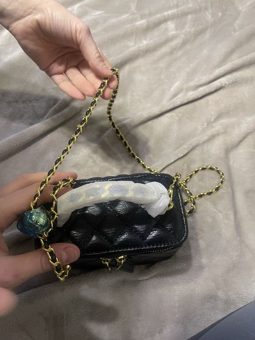 Купити сумку клатч Chanel, шкіряна сумка Chanel Vanity Case, жіноча су