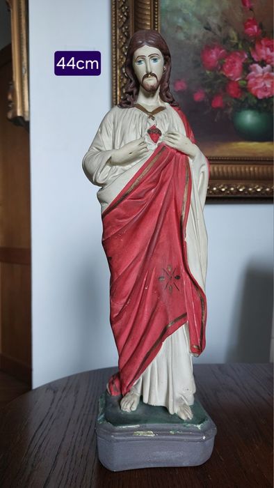 Stara gipsowa figurka Serce Jezusa