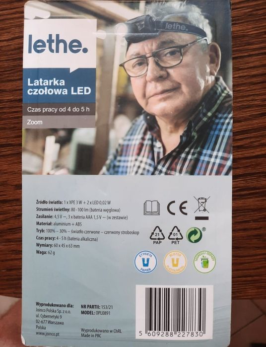 Latarka czołowa z zoomem czołówka