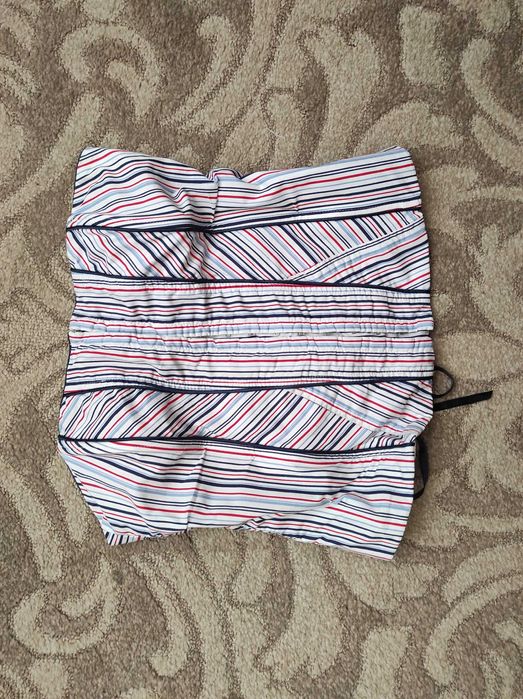 Bluzka top A'la gorset w paski z wiązaniem