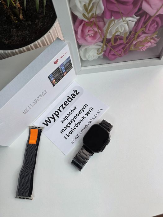 Smartwatch HK Ultra3 – nowość 2025, AMOLED 2,12”, 2 paski, nowy