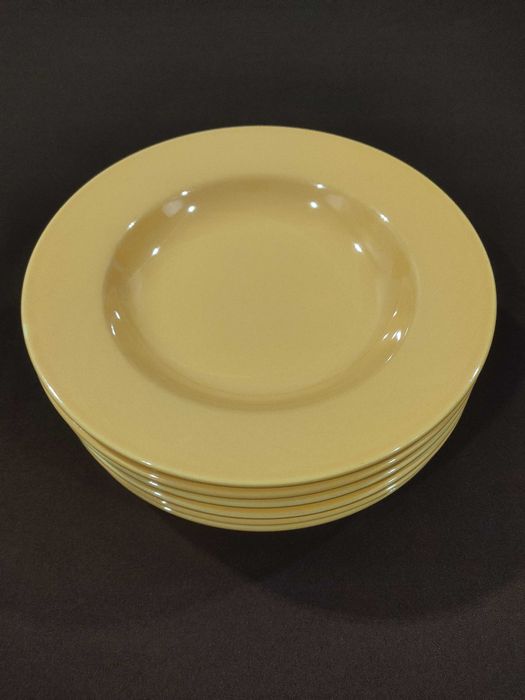 6 pratos fundos 23 cm amarelos