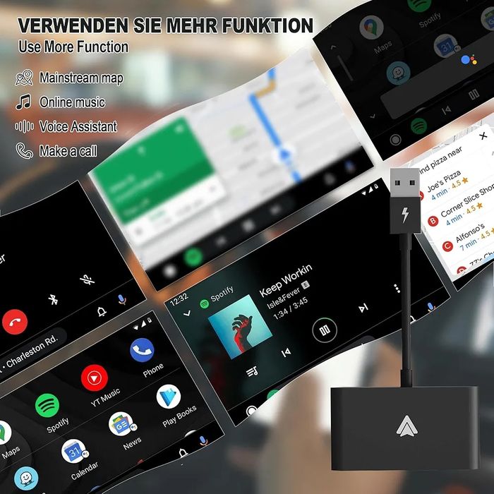 Geweo Bezprzewodowy Adapter Android Auto, Aktualizacja 2023,