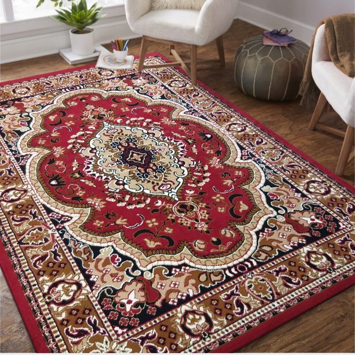 Nowy czerwony klasyczny dywan 60x100 cm