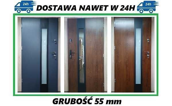 Drzwi zewnętrzne 80 90 AFRYKA Produkt Polski ZŁOTY DĄB ORZECH ANTRACYT