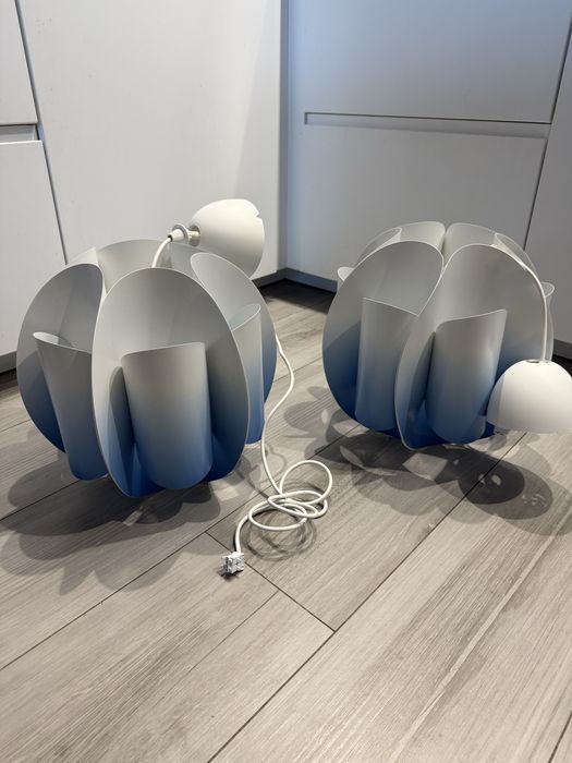 Lampa wisząca IKEA Trubbnate biało-niebieska dwie sztuki