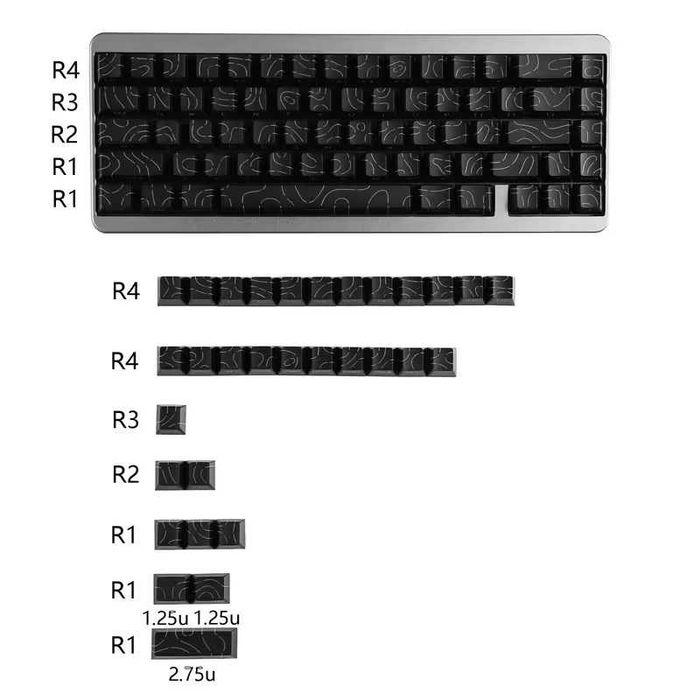 Teclas para teclado, Black Cracked Glow