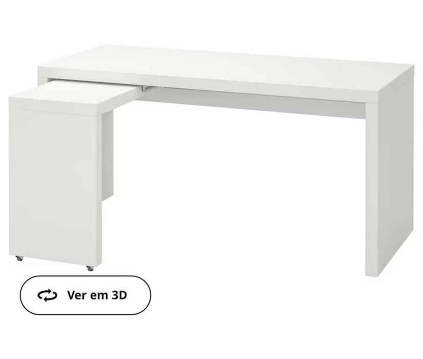 White L-shaped desk, retractable64751100754946120