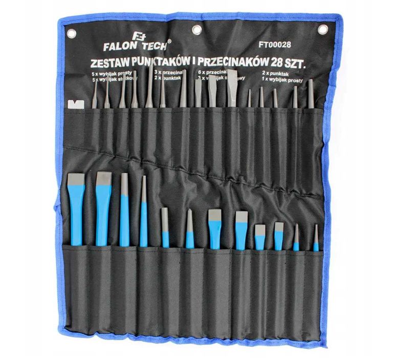 Набір зубил, кернерів та пробійників 28 од. Falon-Tech FT00028