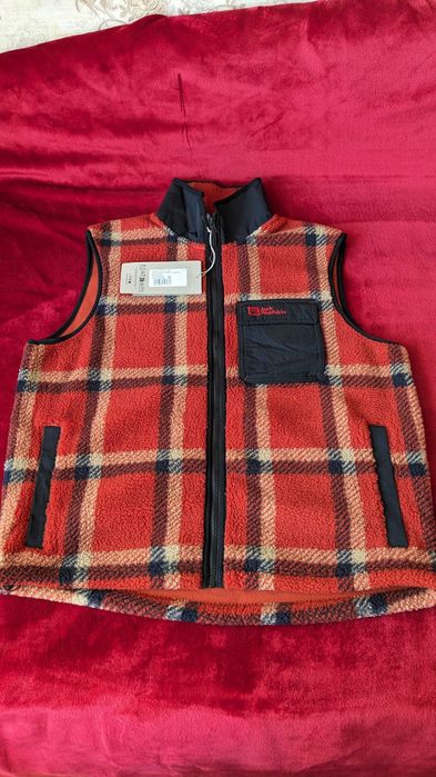 жилет мужской Jack Wolfskin Felslicht Check Vest M (синий и красный) М