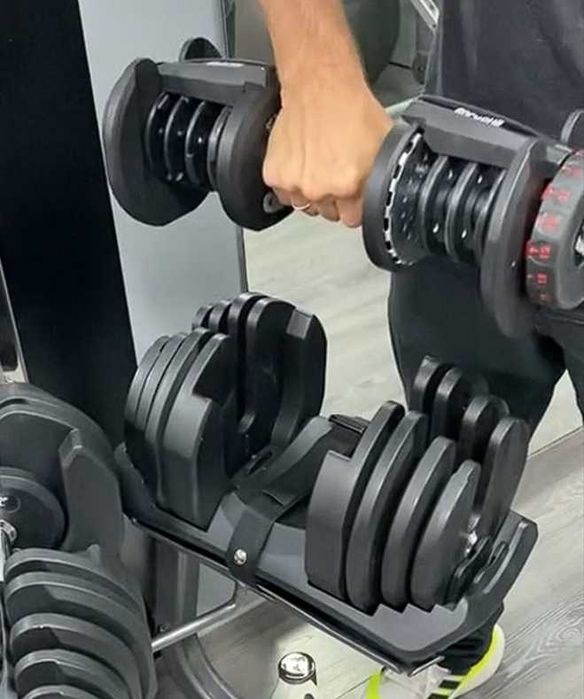 регулируемая  гантеля от 5 до 40 кг гантелі подставка 17 весов гантель